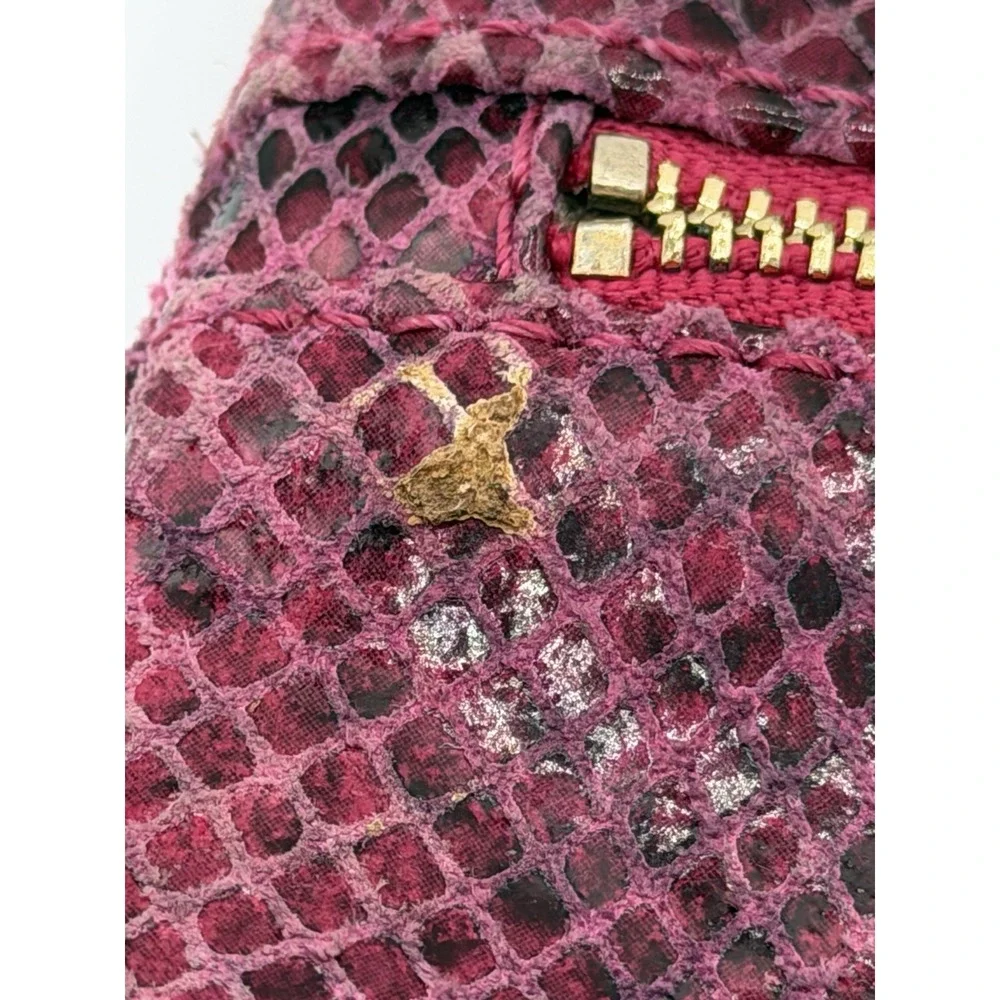 MICHAEL KORS Fushia Snake-skin Embossed Small Shoulder Bag
